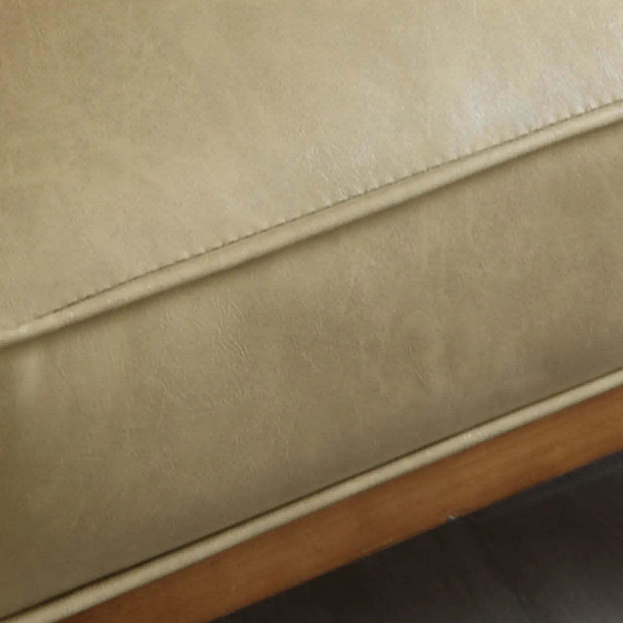 Natural Rattan Low Back Beige Leather Lounge Chair