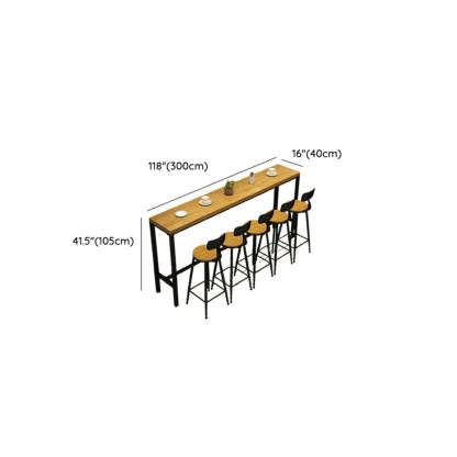 Natural Wood Rectangle Bar Table