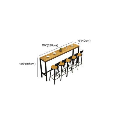 Natural Wood Rectangle Bar Table