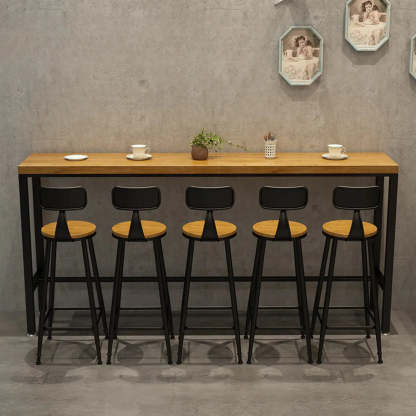 Natural Wood Rectangle Bar Table
