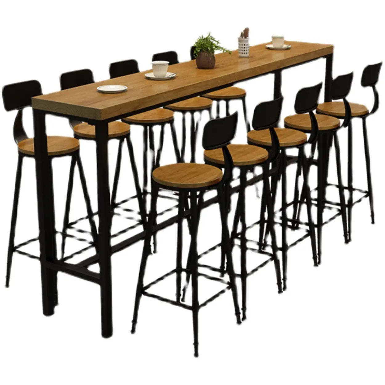 Natural Wood Rectangle Bar Table