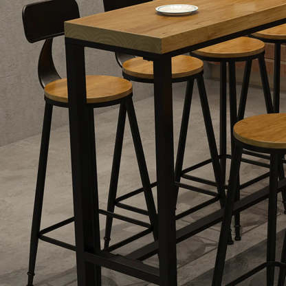 Natural Wood Rectangle Bar Table