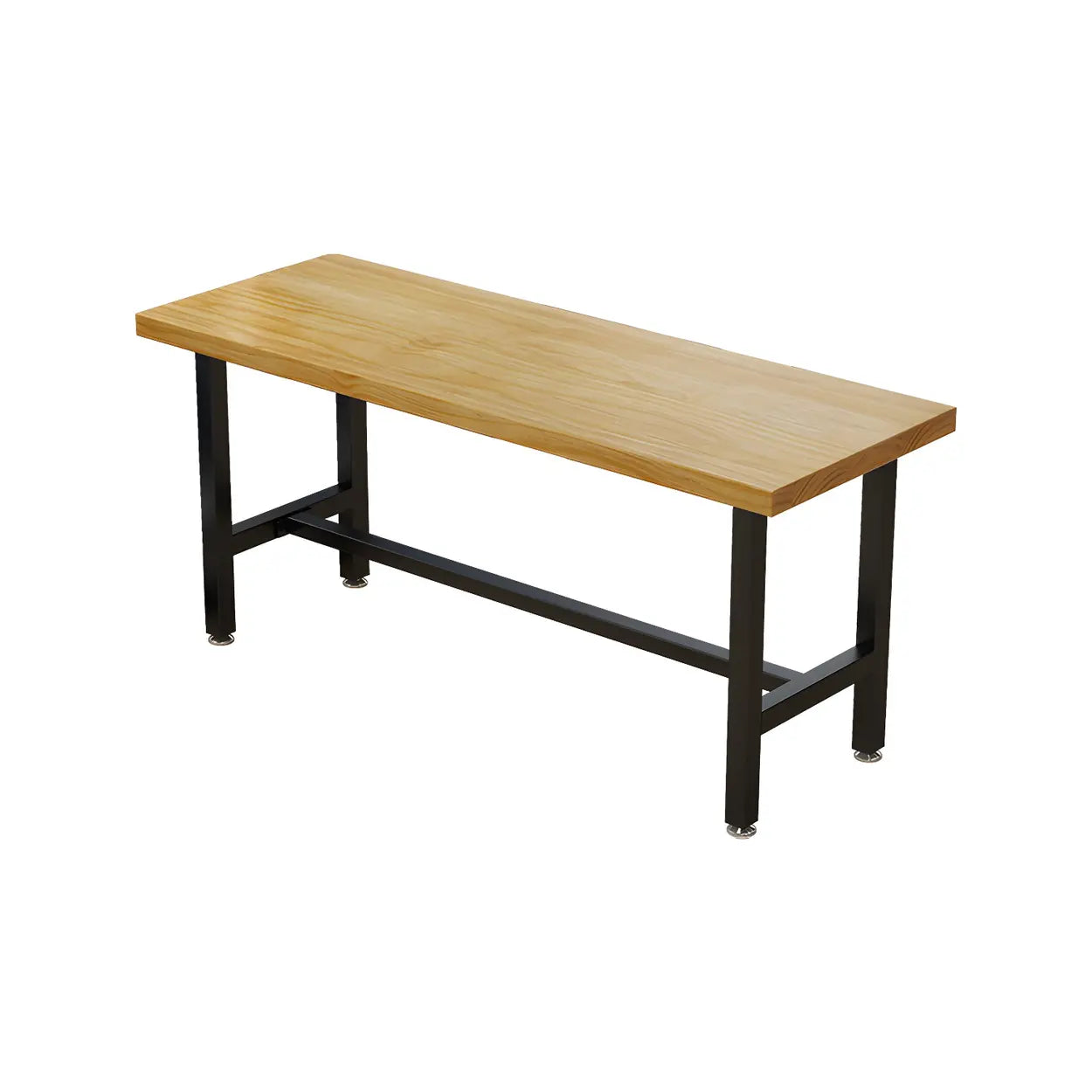 Natural Wood Rectangular Bistro Bar Table with Footrest — Table Only