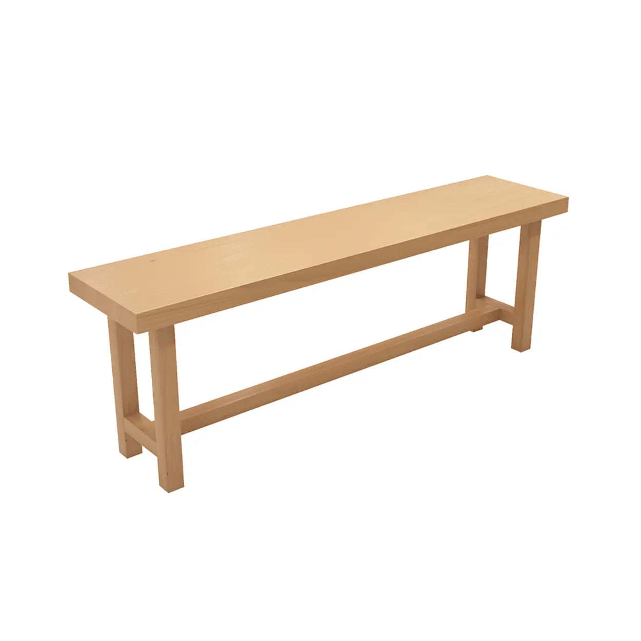 Natural Wood Rectangular Bar Table with Footrest — Table Only