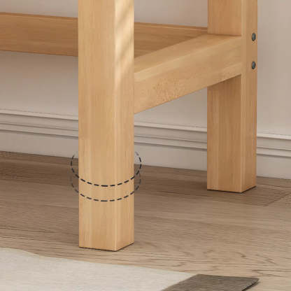 Natural Wood Rectangle Soft-Close Drawer Desk