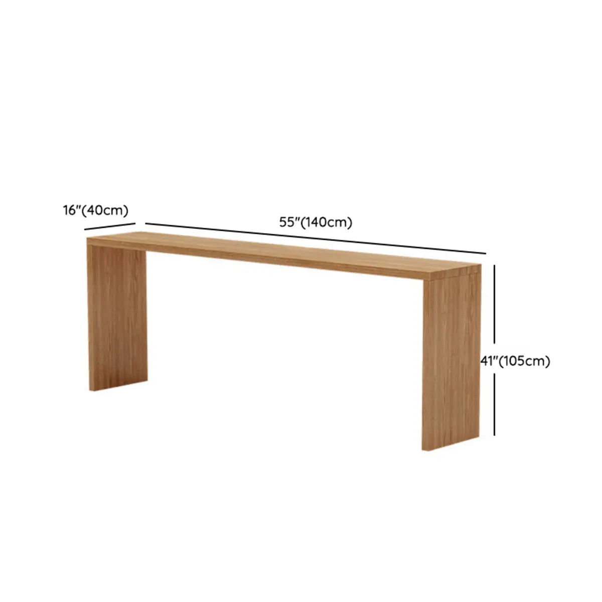 Natural Rectangular Wood Large Bar Table for Entertaining