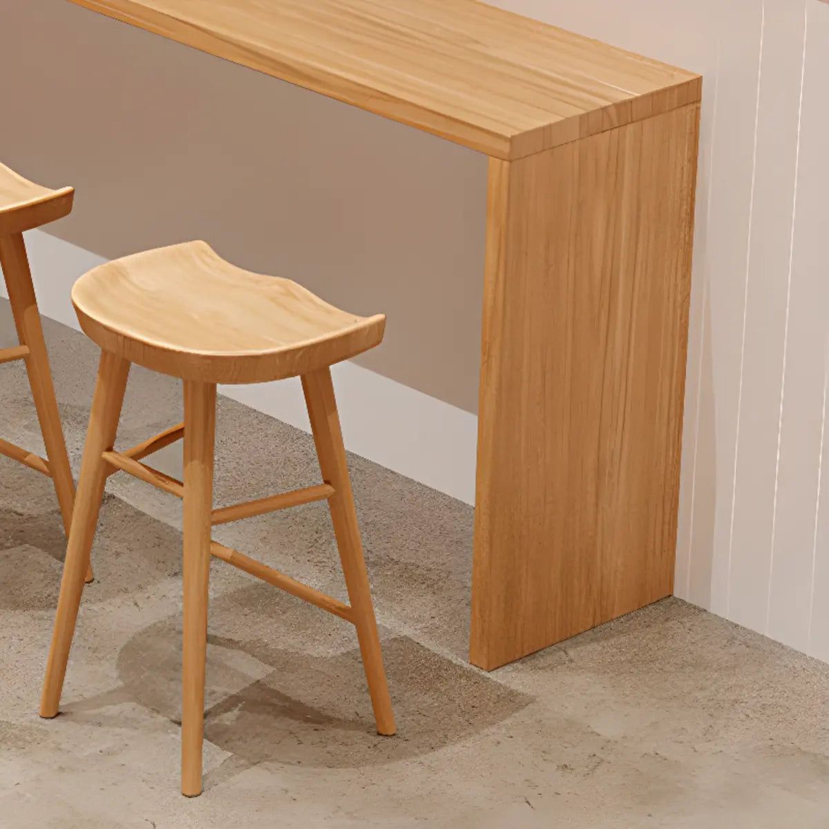 Natural Rectangular Wood Large Bar Table for Entertaining — Without Chairs