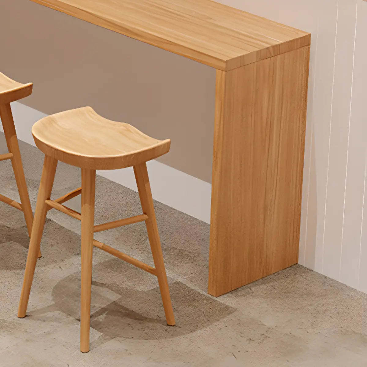 Natural Rectangular Wood Large Bar Table for Entertaining — Without Chairs