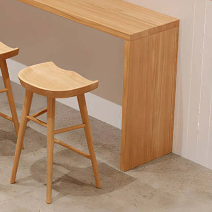 Natural Rectangular Wood Large Bar Table for Entertaining — Without Chairs
