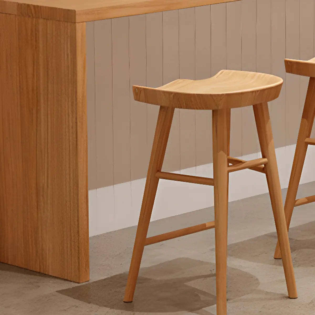 Natural Rectangular Wood Large Bar Table for Entertaining — Without Chairs