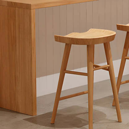Natural Rectangular Wood Large Bar Table for Entertaining — Without Chairs