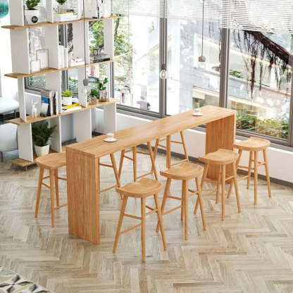 Natural Rectangular Wood Large Bar Table for Entertaining