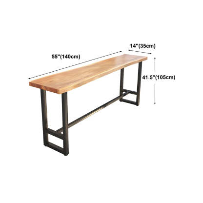 Natural Wood Rectangular Bar Table — Table Only