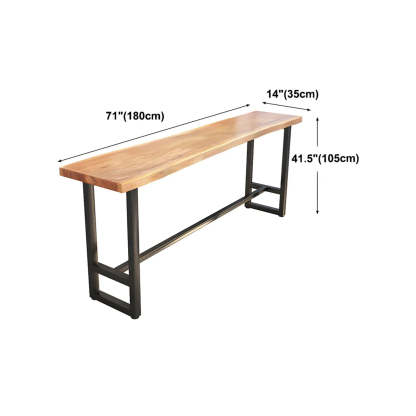 Natural Wood Rectangular Bar Table — Table Only