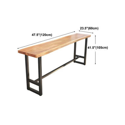 Natural Wood Rectangular Bar Table