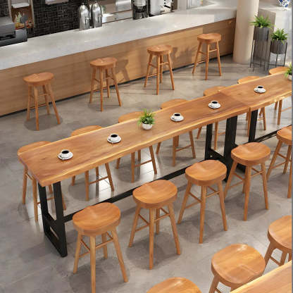 Natural Wood Rectangular Bar Table — Table Only
