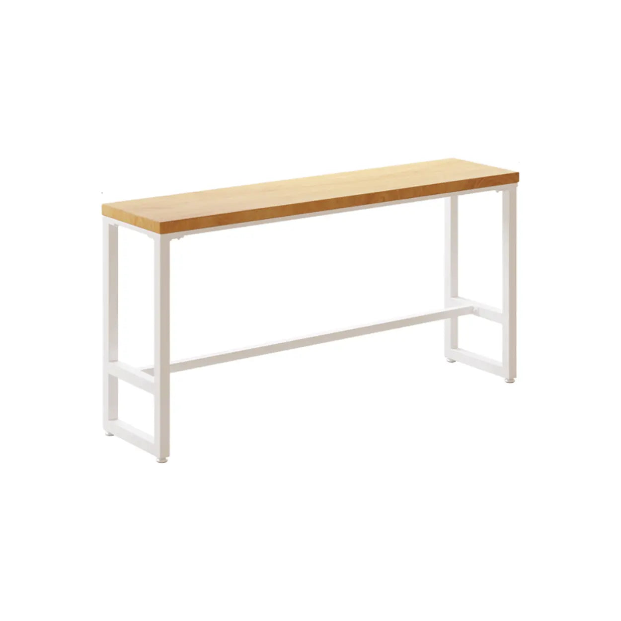 Natural Rectangular Wood Long Bar Table Metal Legs — Table Only
