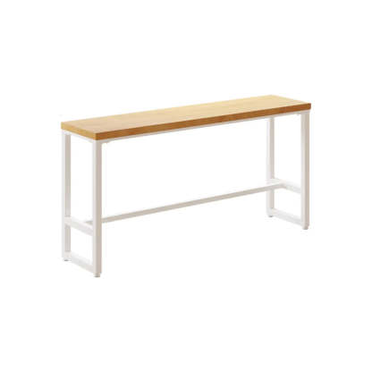 Natural Rectangular Wood Long Bar Table Metal Legs — Table Only