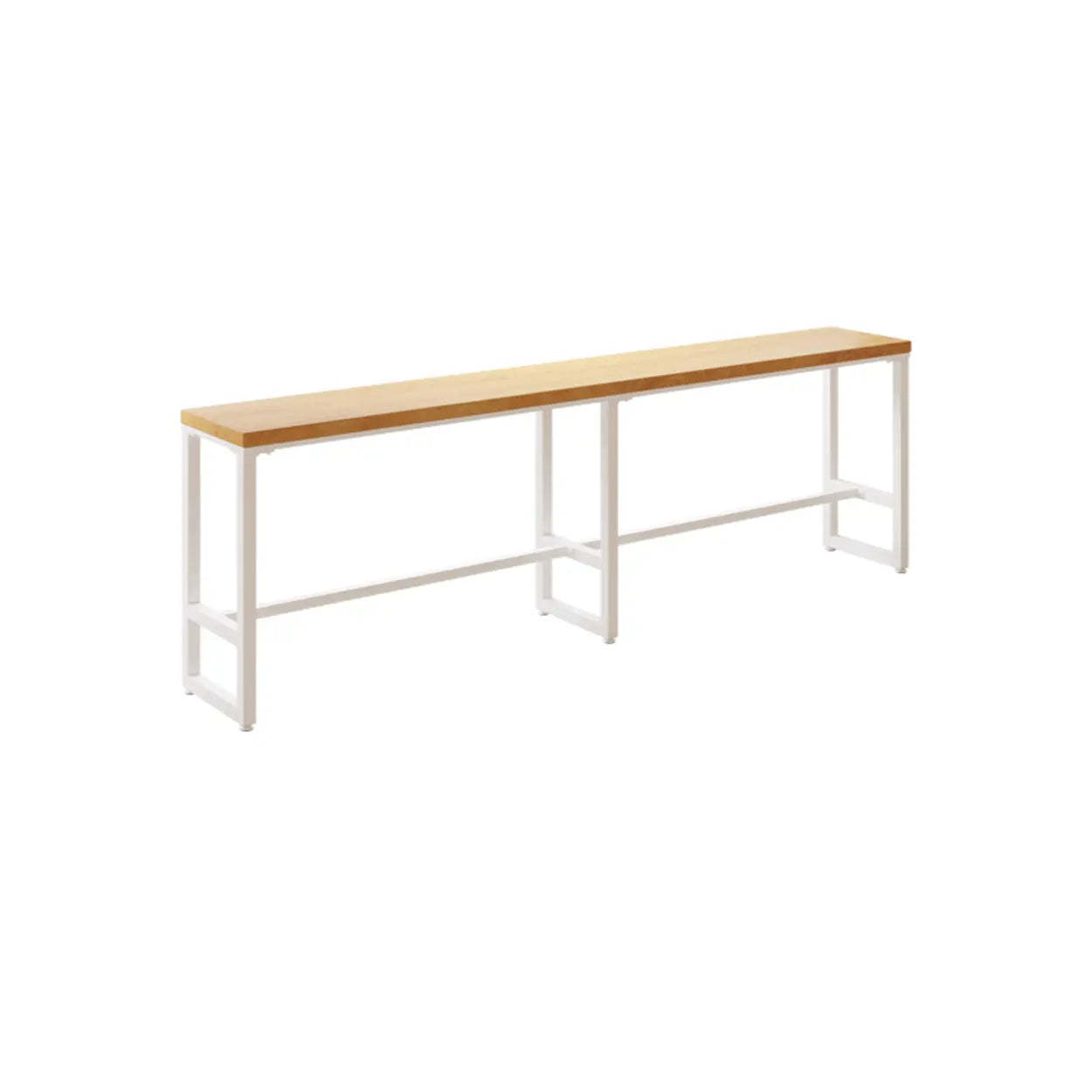 Natural Rectangular Wood Long Bar Table Metal Legs — Table Only