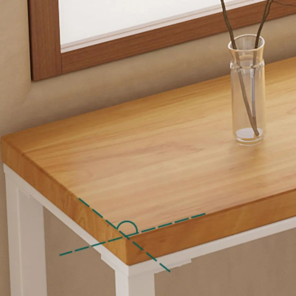 Natural Rectangular Wood Long Bar Table Metal Legs — Table Only