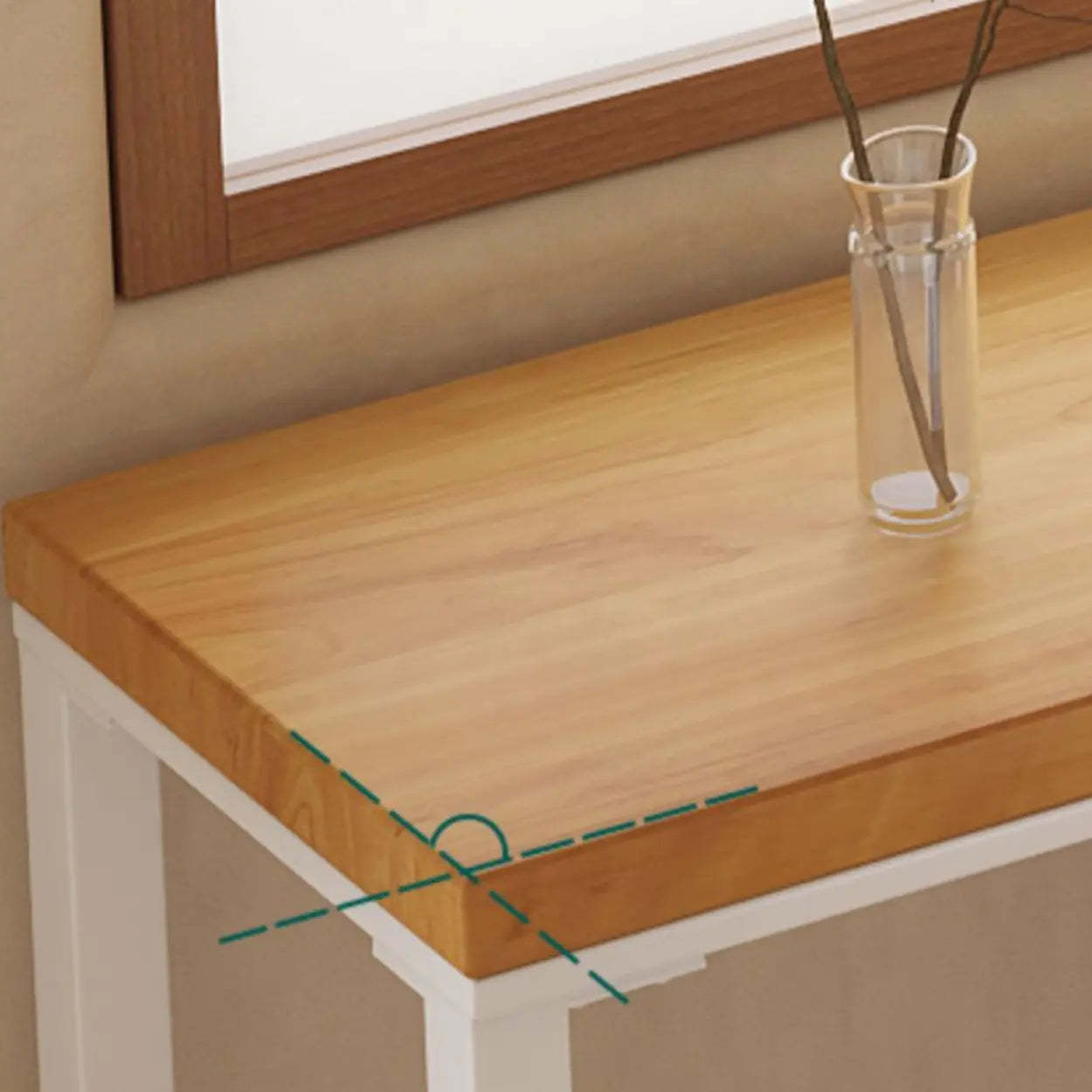Natural Rectangular Wood Long Bar Table Metal Legs — Table Only