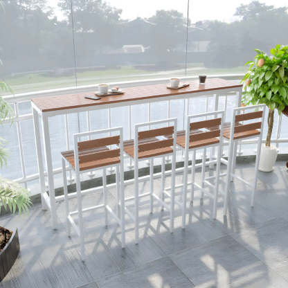 Natural Rectangular Wood Tall Bar Bistro Table — Without Chairs / Natural Finish