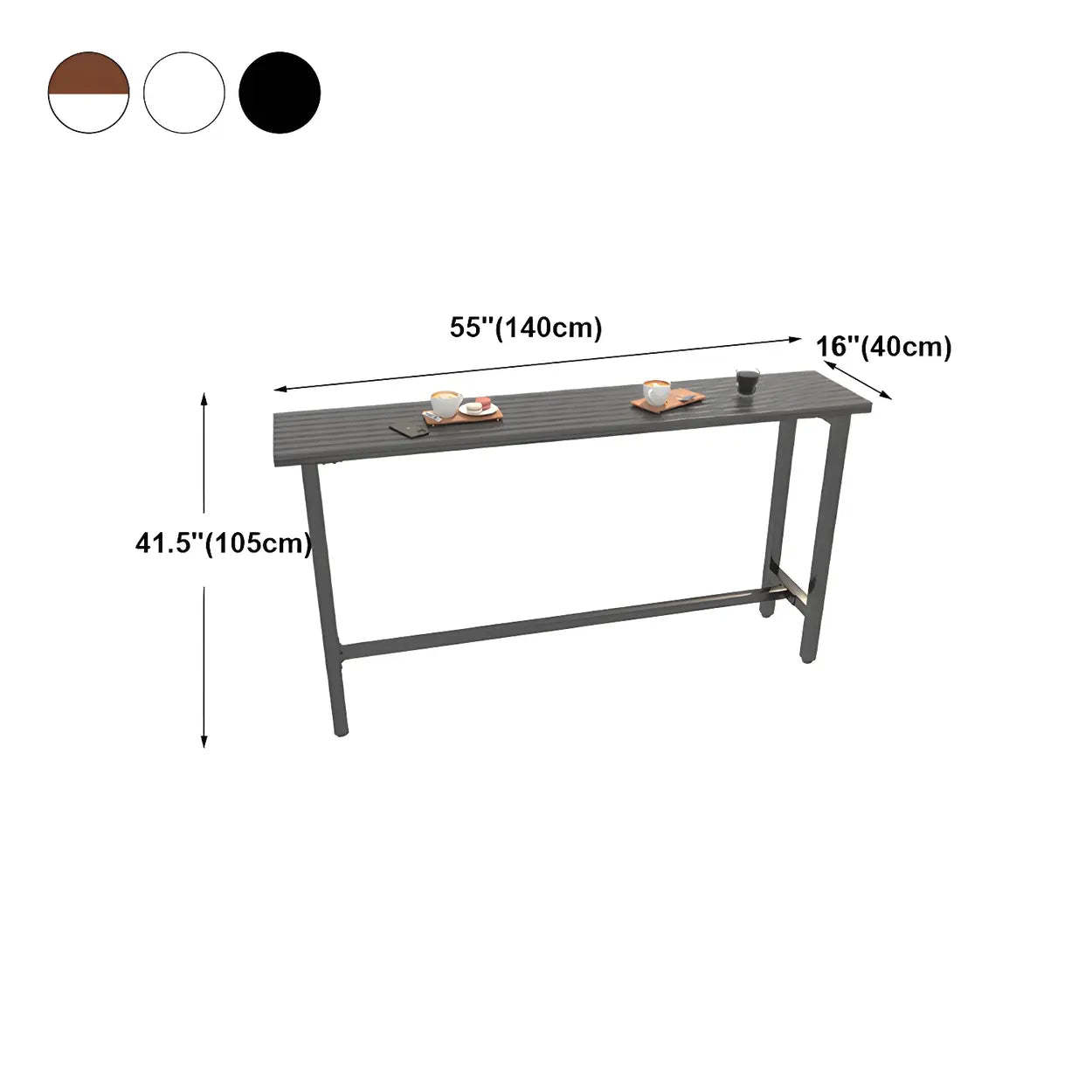 Natural Rectangular Wood Tall Bar Bistro Table — Without Chairs / Natural Finish