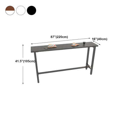 Natural Rectangular Wood Tall Bar Bistro Table — Without Chairs / White
