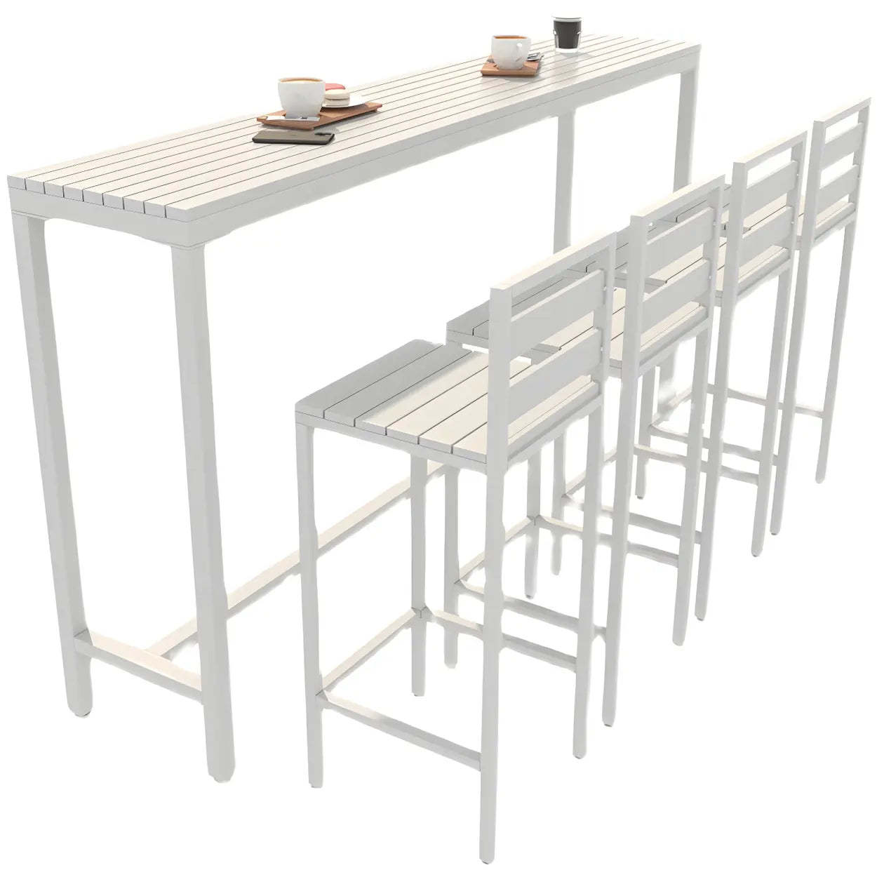 Natural Rectangular Wood Tall Bar Bistro Table — Without Chairs / Black