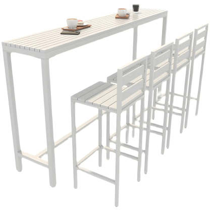 Natural Rectangular Wood Tall Bar Bistro Table — Without Chairs / Black