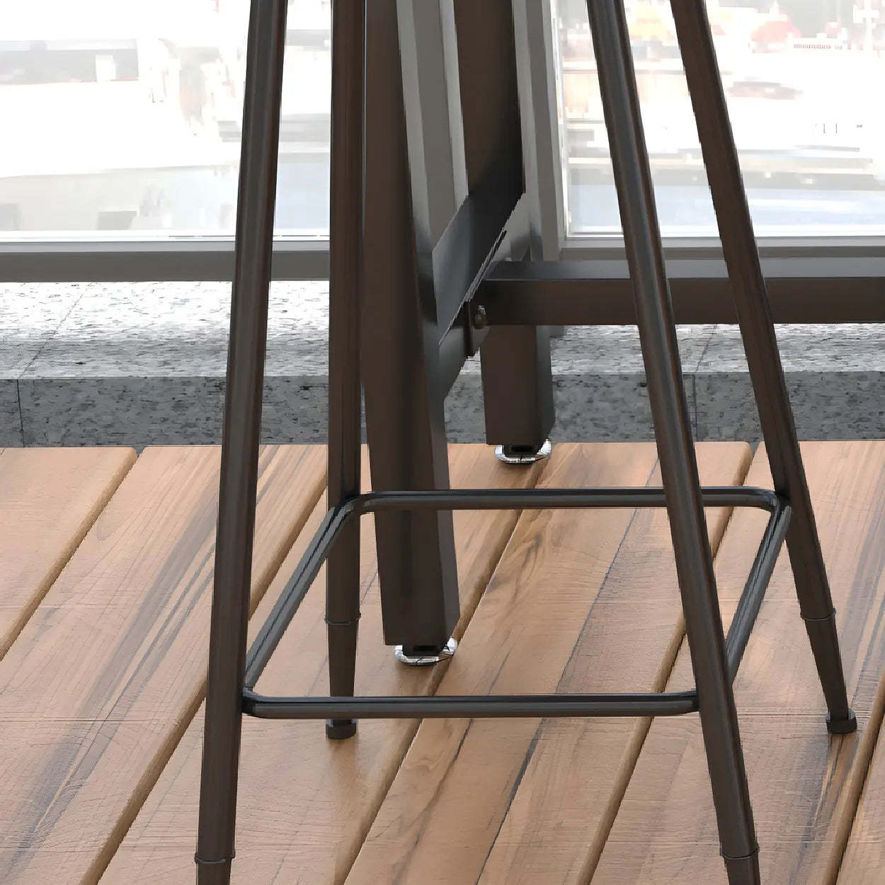 Natural Rectangular Wood Tall Bar Bistro Table — Without Chairs / Natural Finish