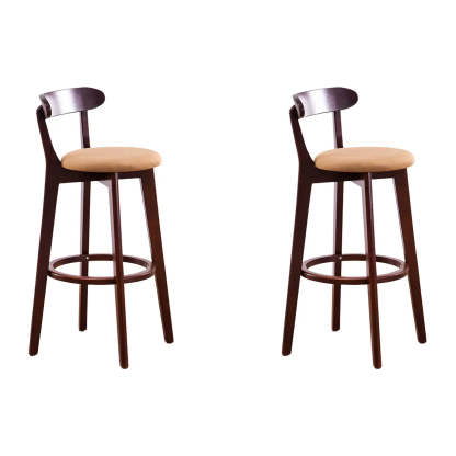 Cotton Backrest Wood Bar Stool