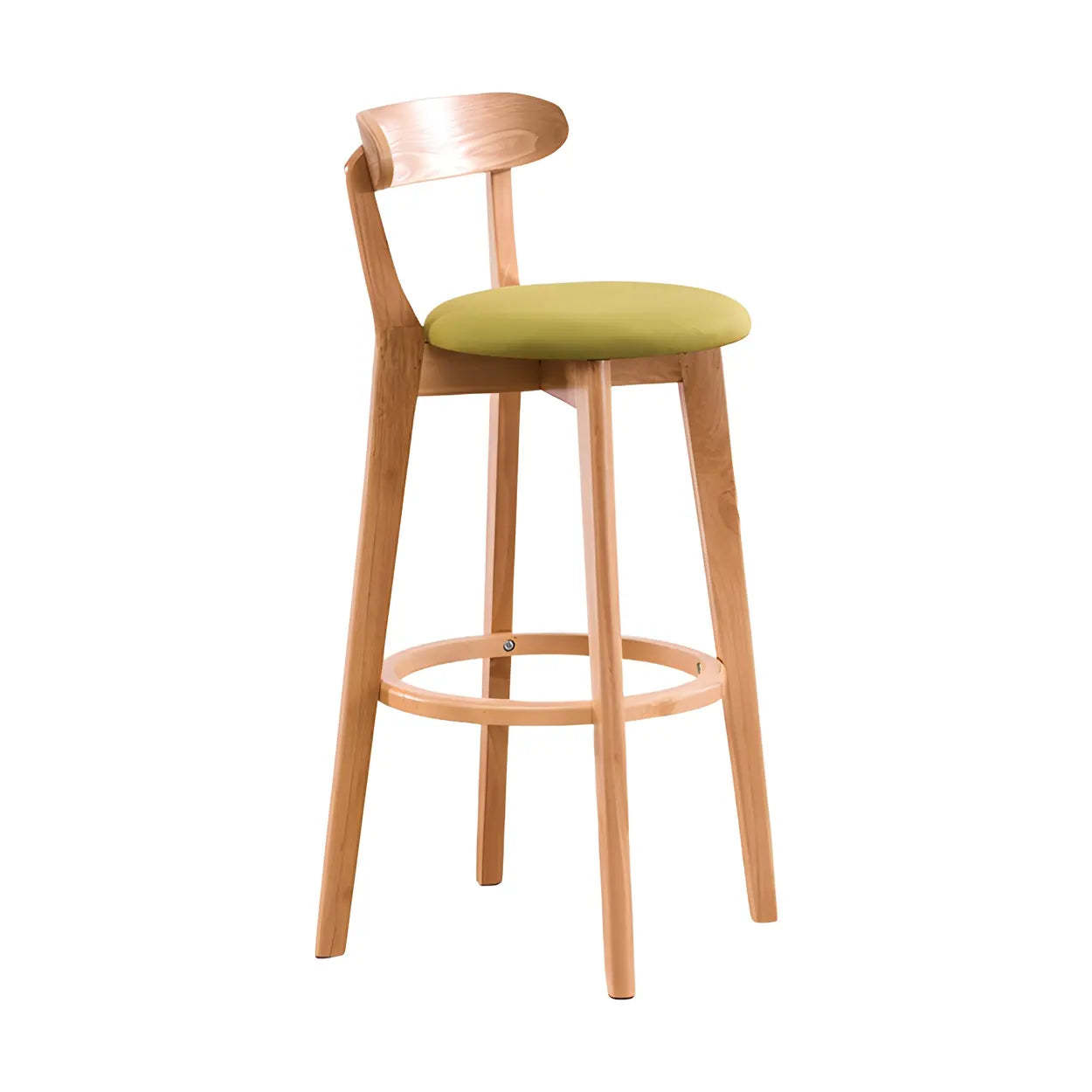 Cotton Backrest Wood Bar Stool