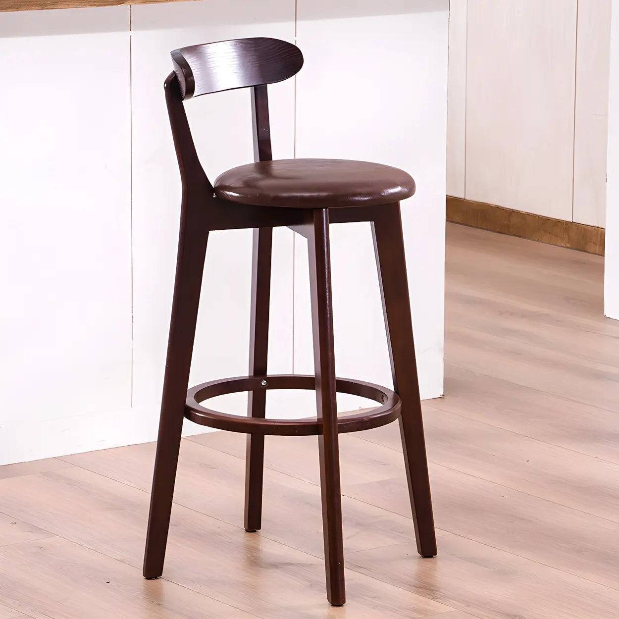 Cotton Backrest Wood Bar Stool