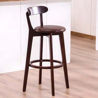 Cotton Backrest Wood Bar Stool