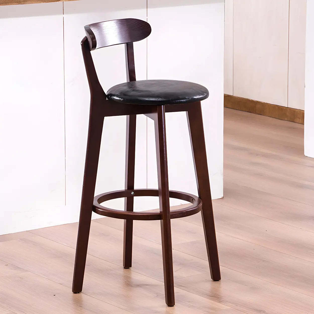Cotton Backrest Wood Bar Stool