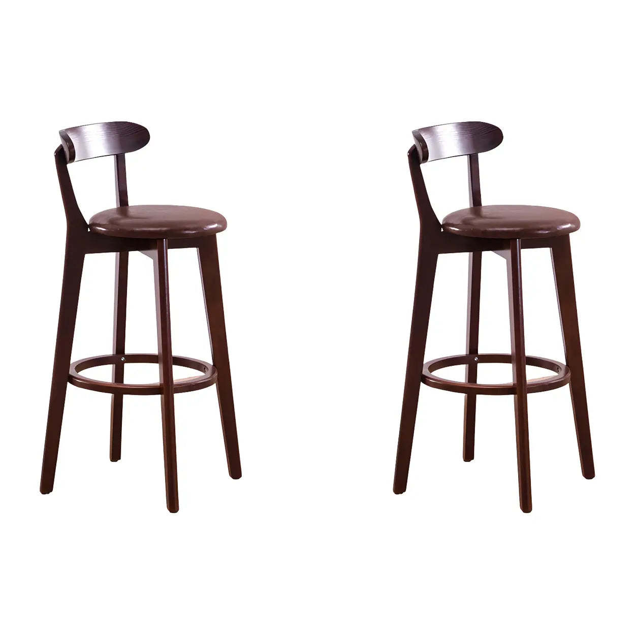 Cotton Backrest Wood Bar Stool