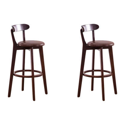Cotton Backrest Wood Bar Stool