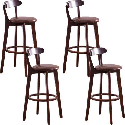 Cotton Backrest Wood Bar Stool
