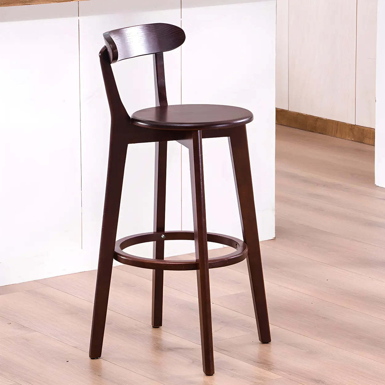 Cotton Backrest Wood Bar Stool
