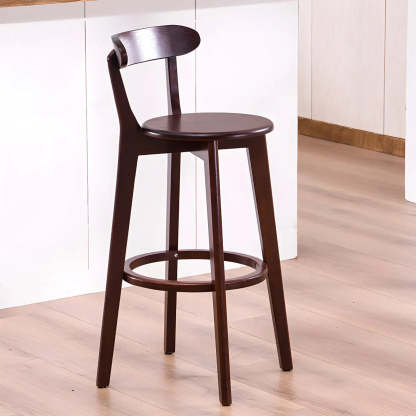 Cotton Backrest Wood Bar Stool