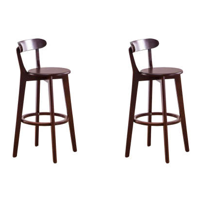 Cotton Backrest Wood Bar Stool