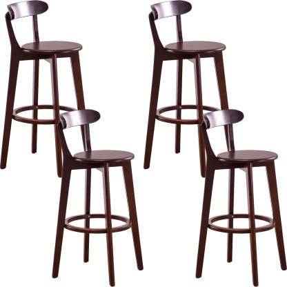 Cotton Backrest Wood Bar Stool