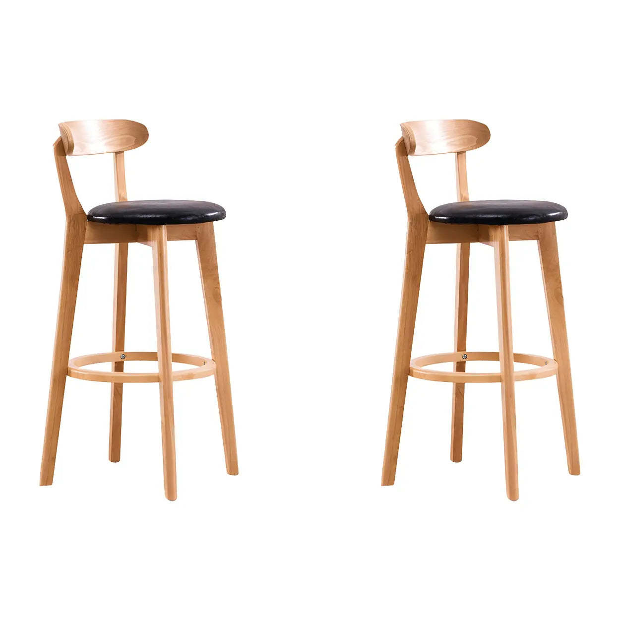 Cotton Backrest Wood Bar Stool