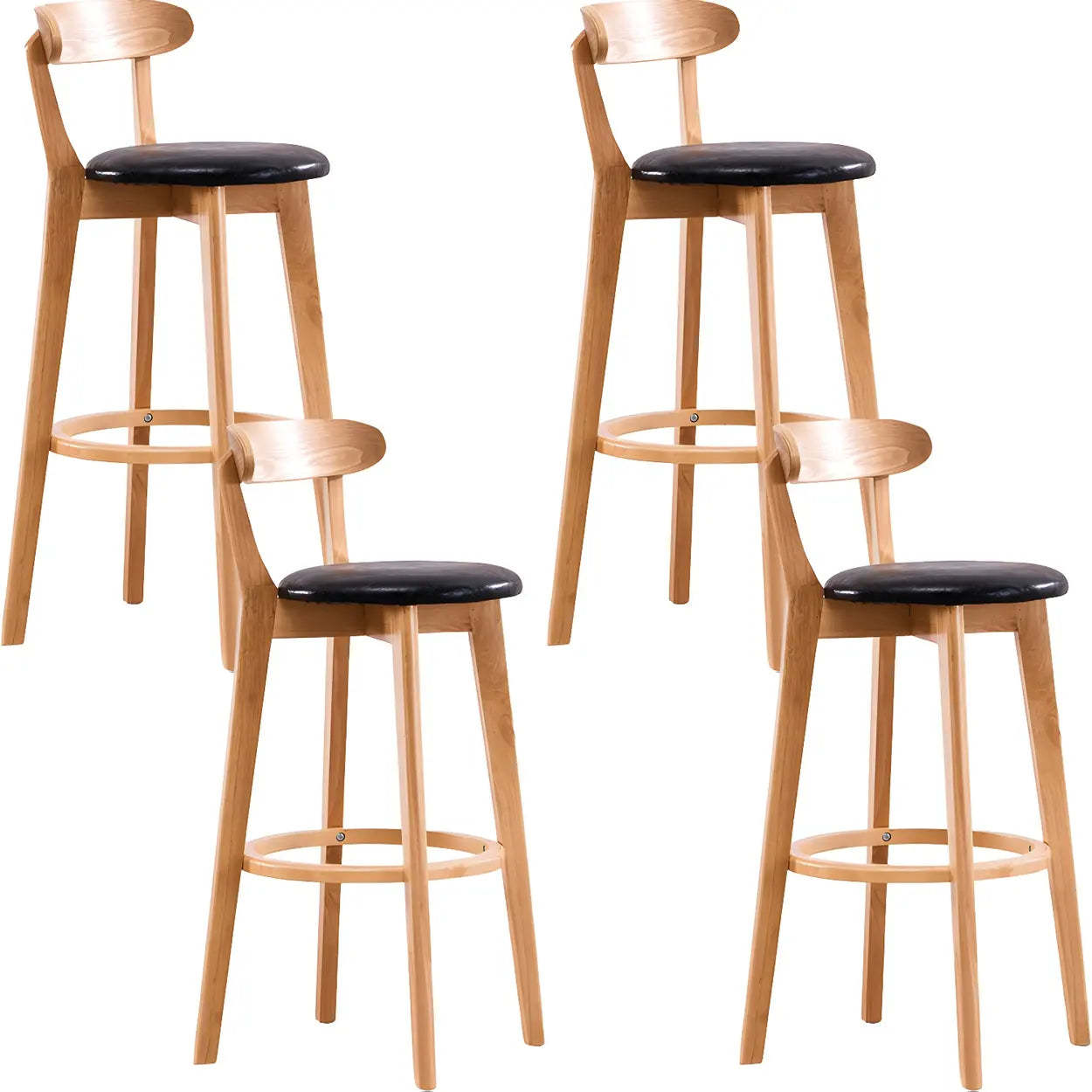 Cotton Backrest Wood Bar Stool