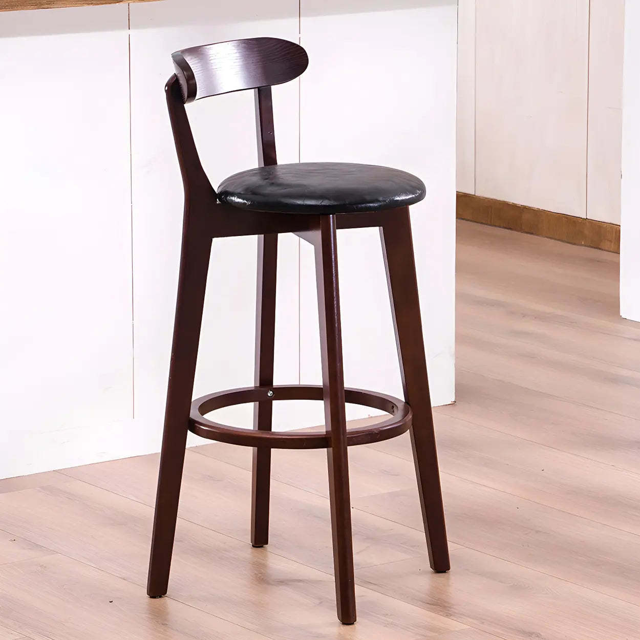 Cotton Backrest Wood Bar Stool