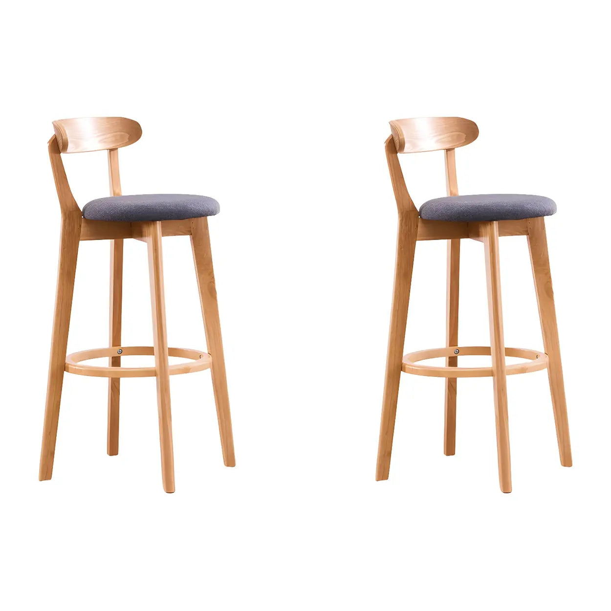 Cotton Backrest Wood Bar Stool