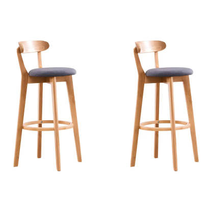 Cotton Backrest Wood Bar Stool