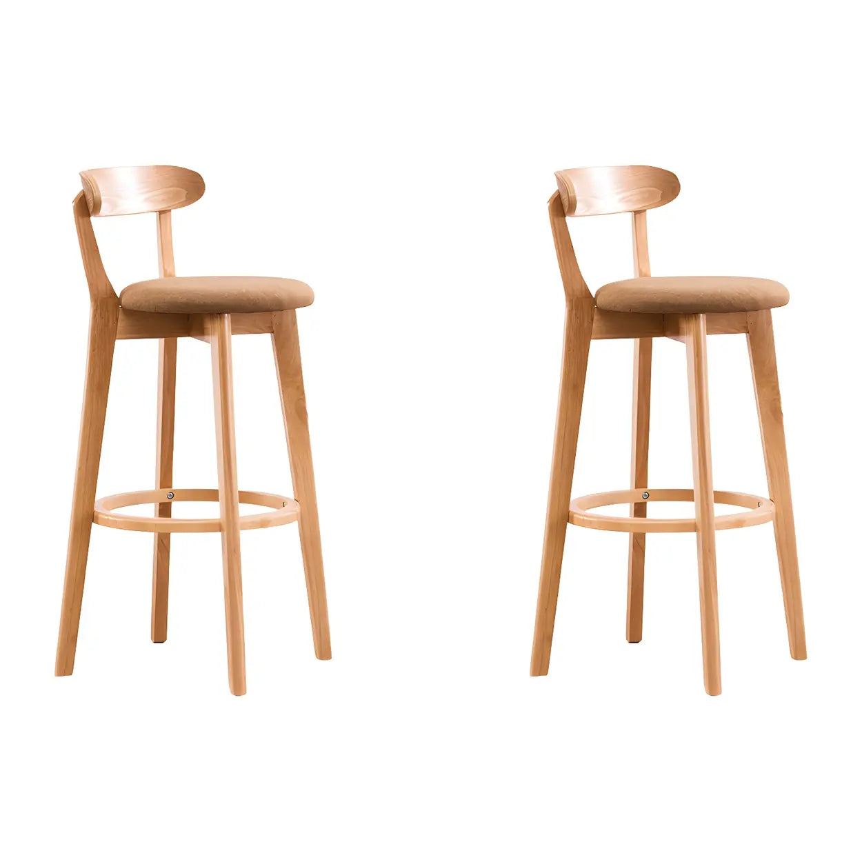 Cotton Backrest Wood Bar Stool