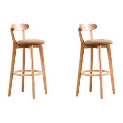 Cotton Backrest Wood Bar Stool